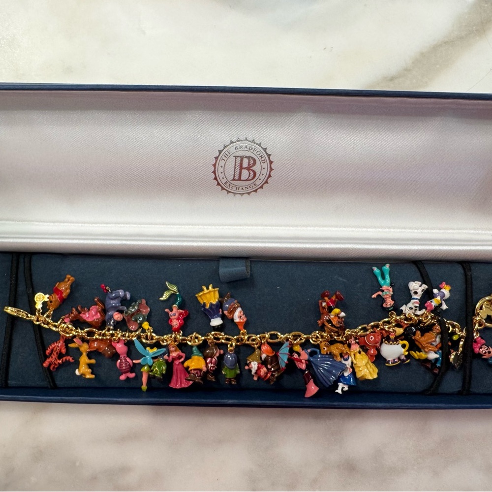 Disney Gold Charm Bracelet with Colorful Characters - Picture 2 of 7